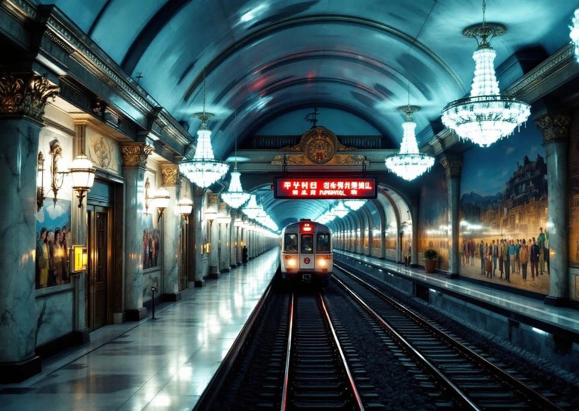 Поездка на метро Пхеньяна