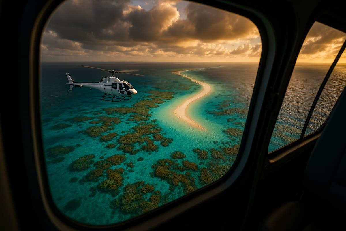 Вертолёт над Большим барьерным рифом