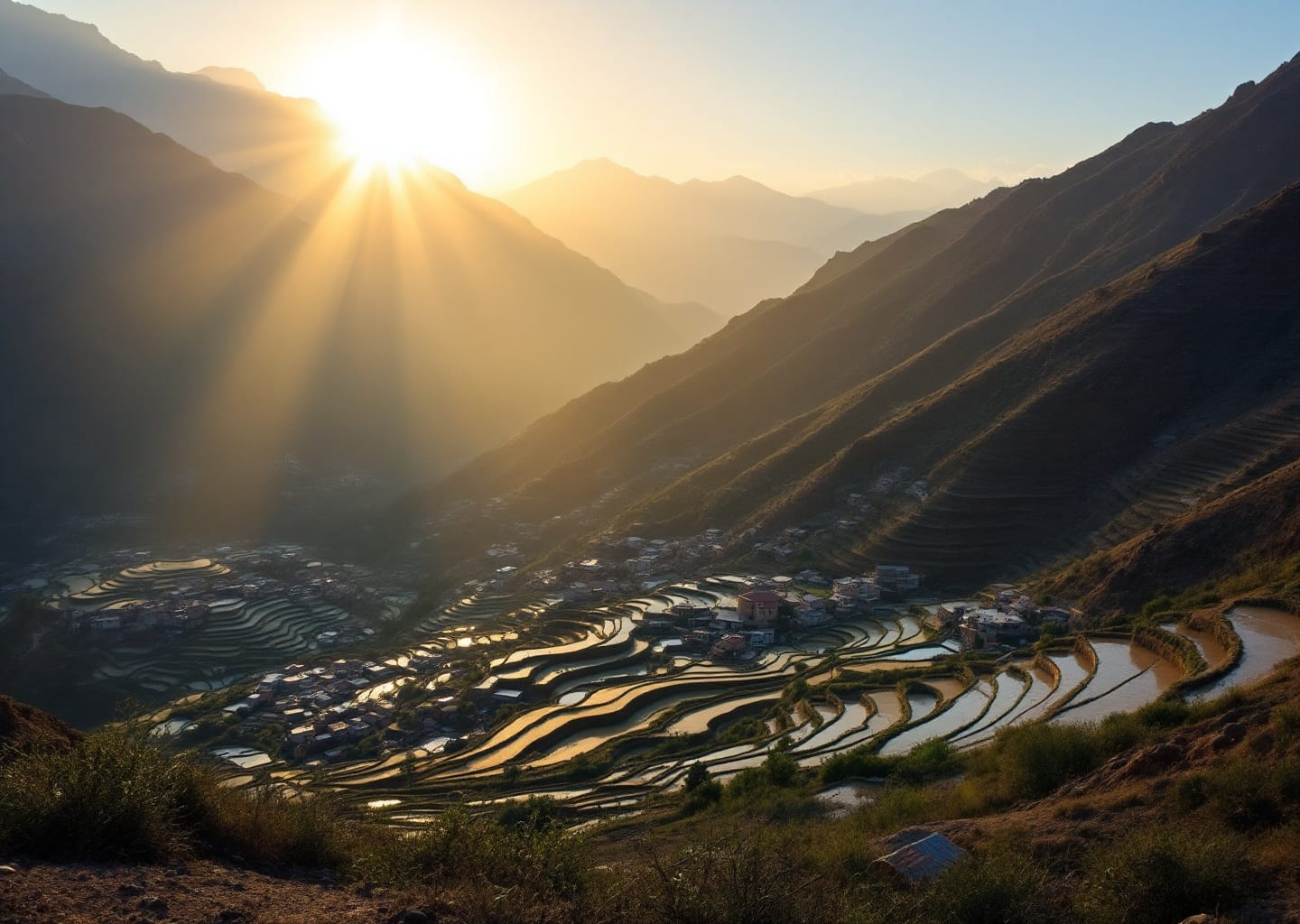 Manakhah mountain village terraces