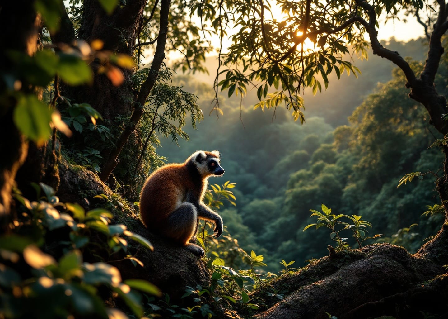 Madagascar rainforest lemur habitat