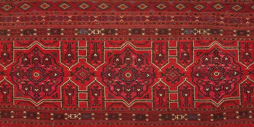 Turkmen family tea ceremony carpet