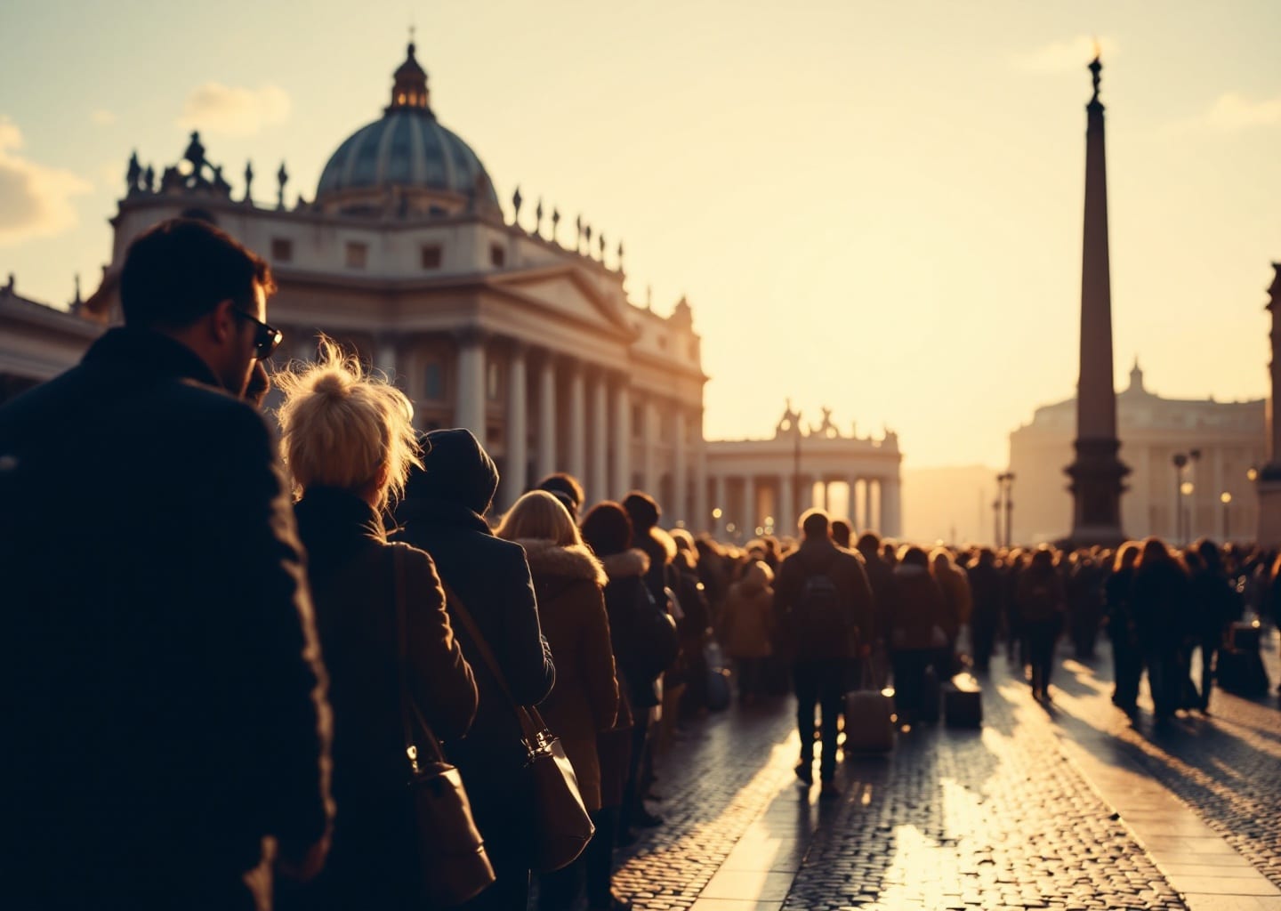 Vatican Museums queue visitors waiting