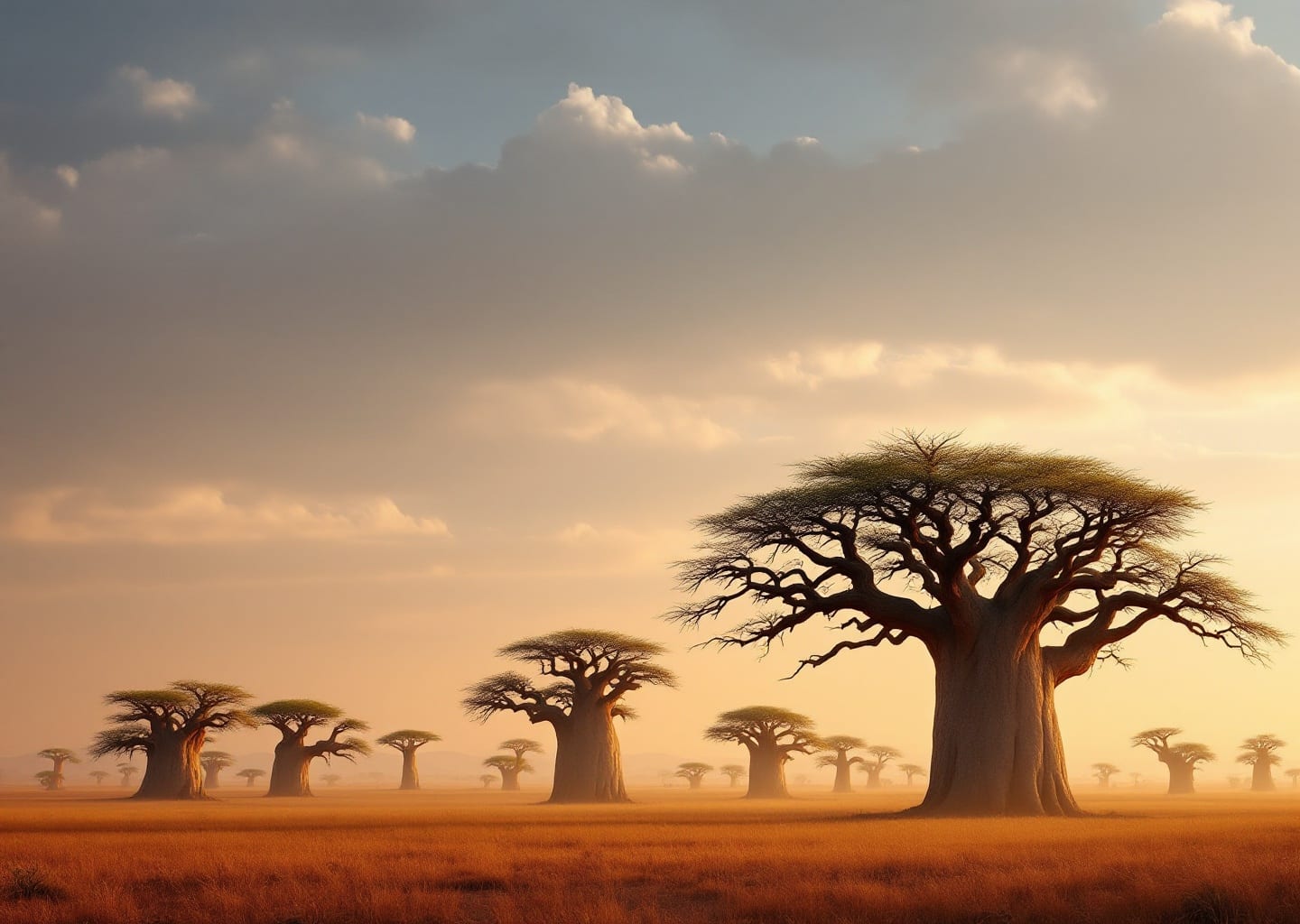 Madagascar dry season landscape baobab trees