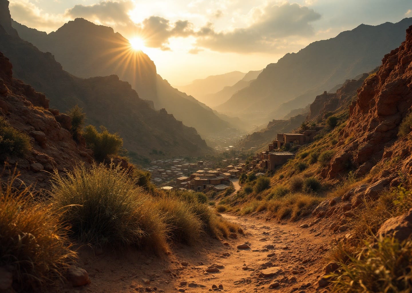 Yemen highland village trail