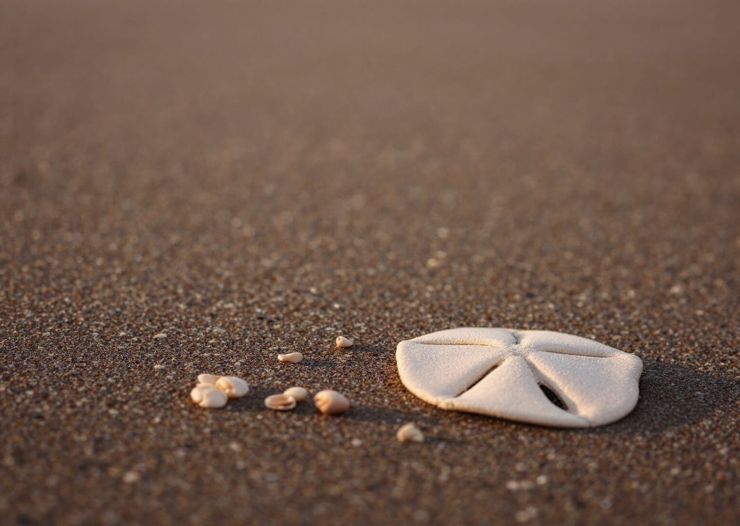 Sand dollar and seashells on Playa Conchal beach