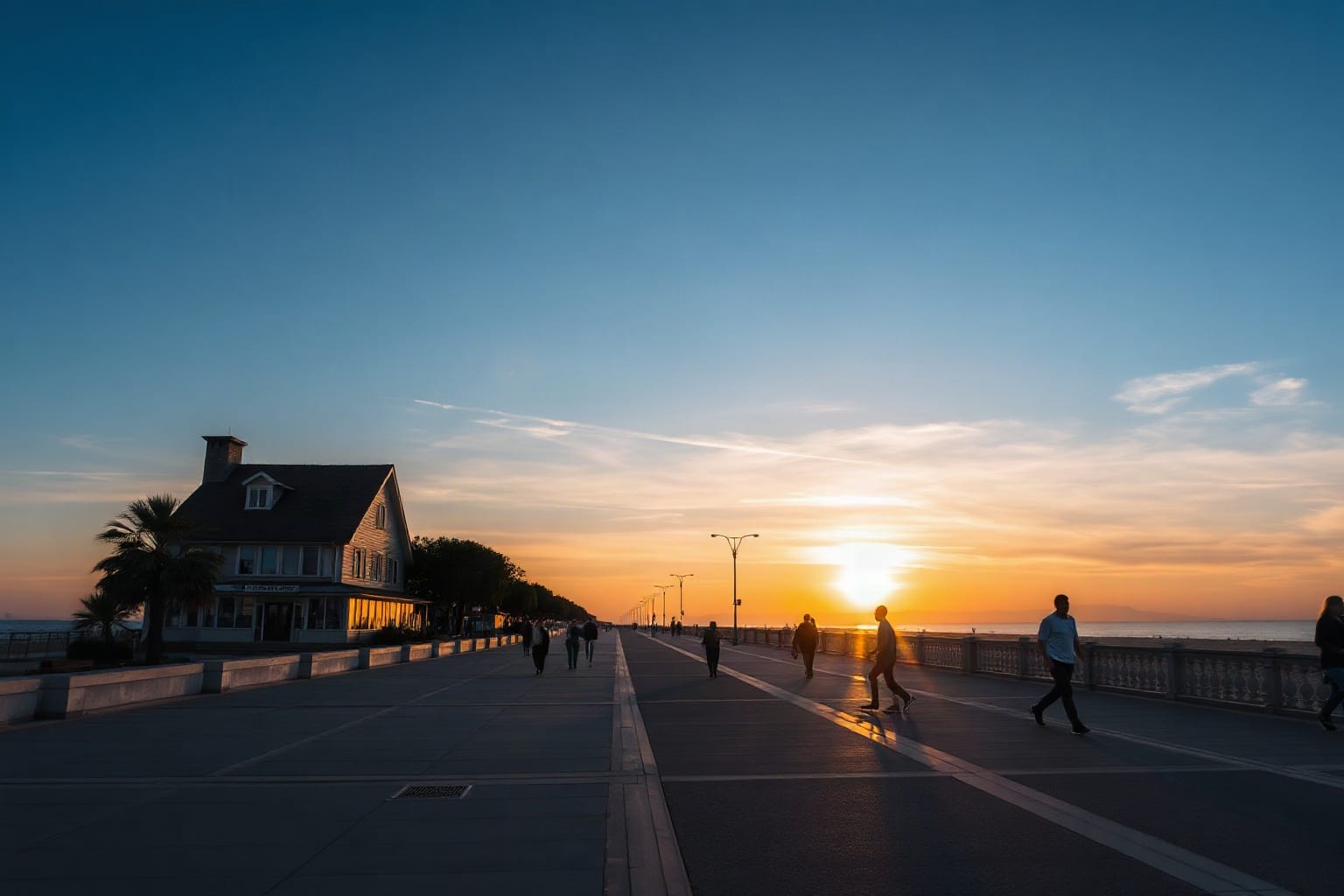 Avaza beach Caspian Sea promenade