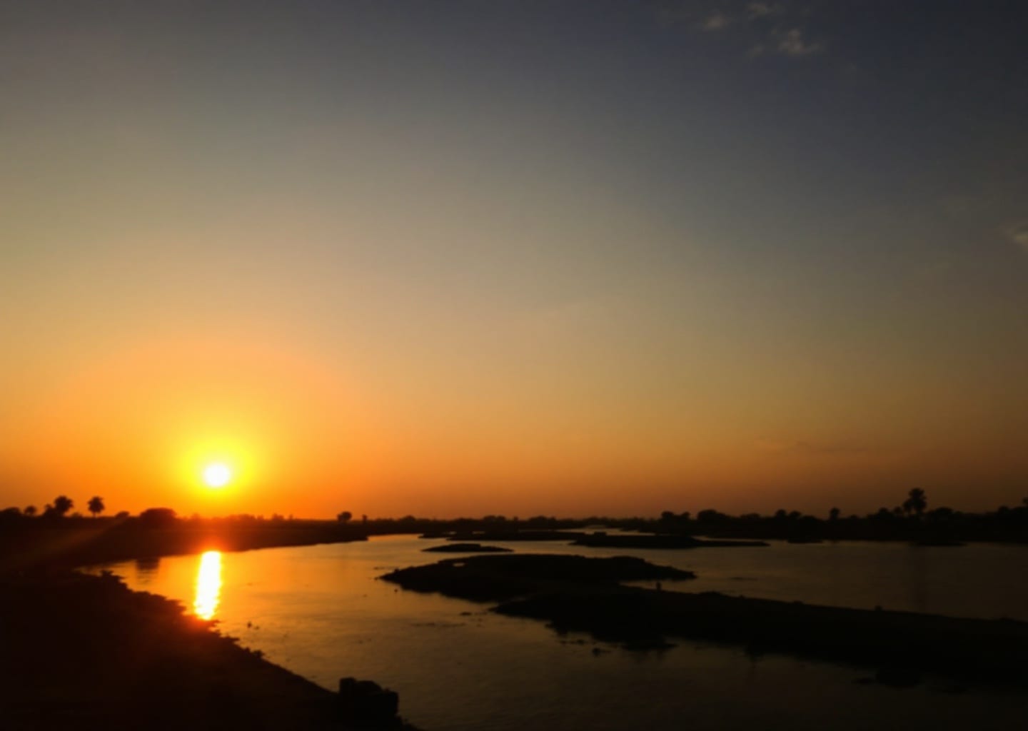 N'Djamena riverside at sunset